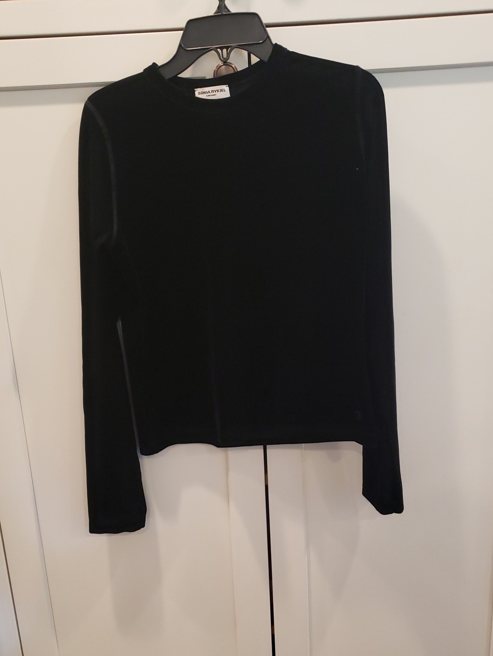 Sonia Rykiel Black Velvet Long Sleeve Tee
